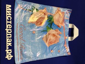 Пакет Коралловые розы  42х38см с петлевой ручкой Тико
