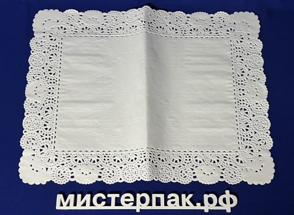 Подкладка кружевная прямоугольная 350*450 белая (10шт)